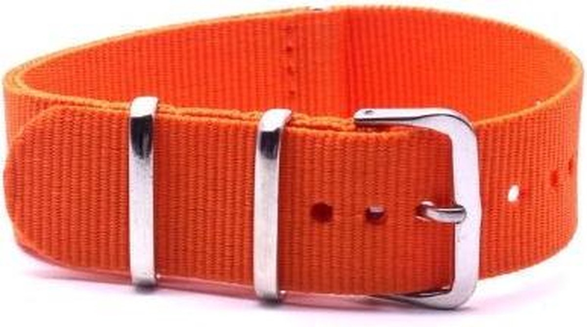 Premium Orange Nato strap 20mm - Horlogeband Oranje