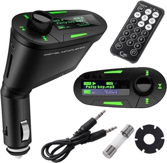 Auto FM Transmitter SD/MMC/USB/MP3 port Music MP3