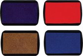 Ensemble de 4 pièces encreur - violet foncé, rouge, bleu marine et cuivre - 7 x 4,5 cm
