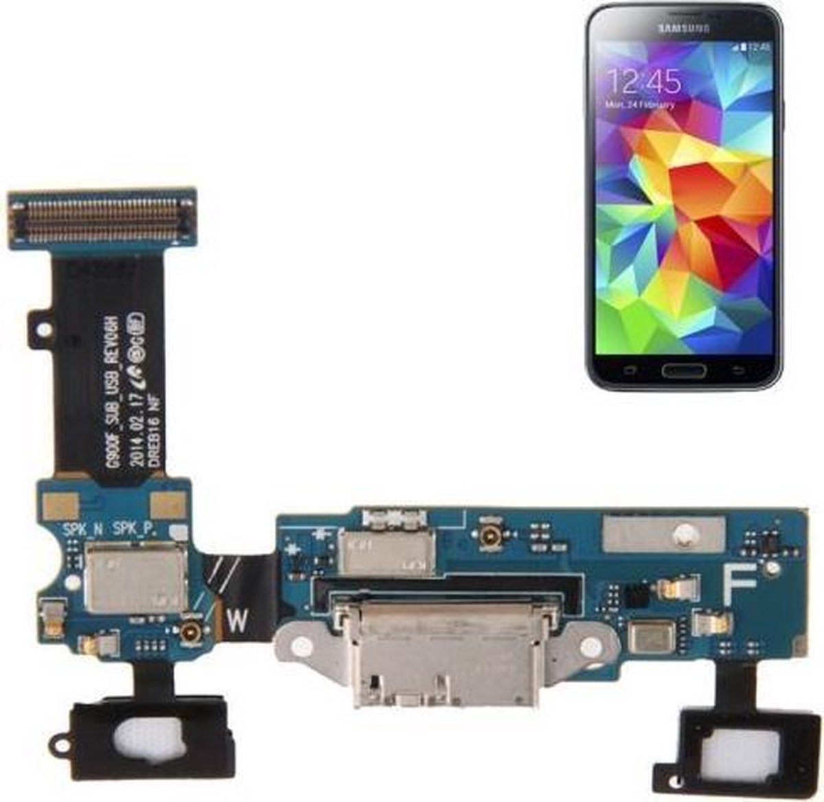 Charging Port Flex touch Samsung Galaxy S5 i9600 oplaadpoort micro usb  opladen... | bol.com