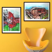 Liverpool + Stadion posters (50x70cm) 2 stuks