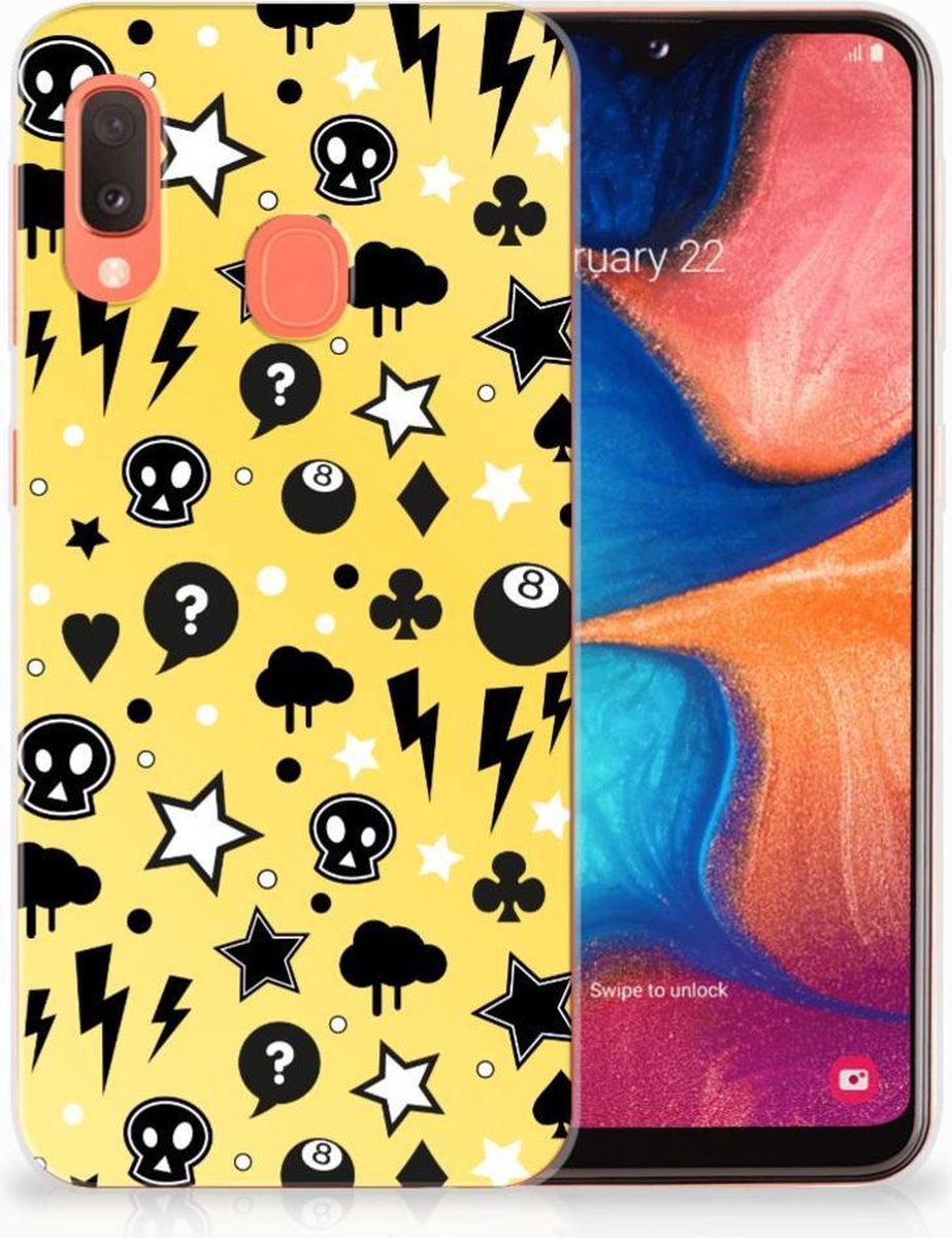 Silicone Back Case Samsung Galaxy A20e Punk Geel