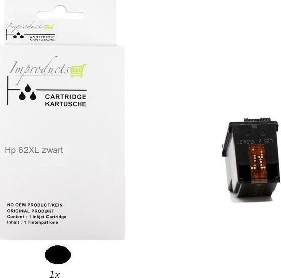 Cartouches d'encre Improducts® - Alternative HP 62 / HP 62XL - C2P05AE Noir  | bol.com