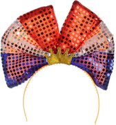 Tiara oranje met rood-wit-blauw en glitters