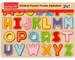 kromme Narabar Huiskamer Houten Puzzel Alfabet | Alfabet ABC Speelgoed | Letters Leren Puzzels Voor  Kinderen... | bol.com