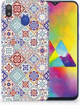 Coque Téléphone pour Samsung Galaxy M20 (Power) Case Cover Tuiles Couleur