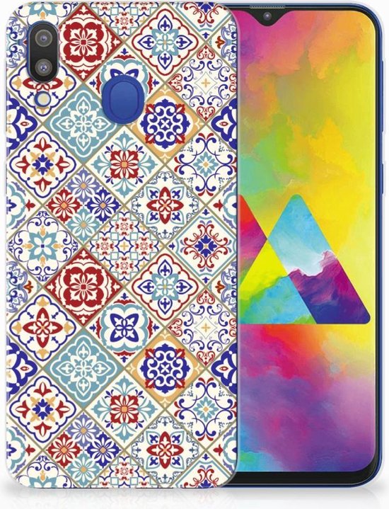 Coque Téléphone pour Samsung Galaxy M20 (Power) Case Cover Tuiles Couleur