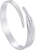 24/7 Jewelry Collection Blad Bangle Armband - Zilverkleurig