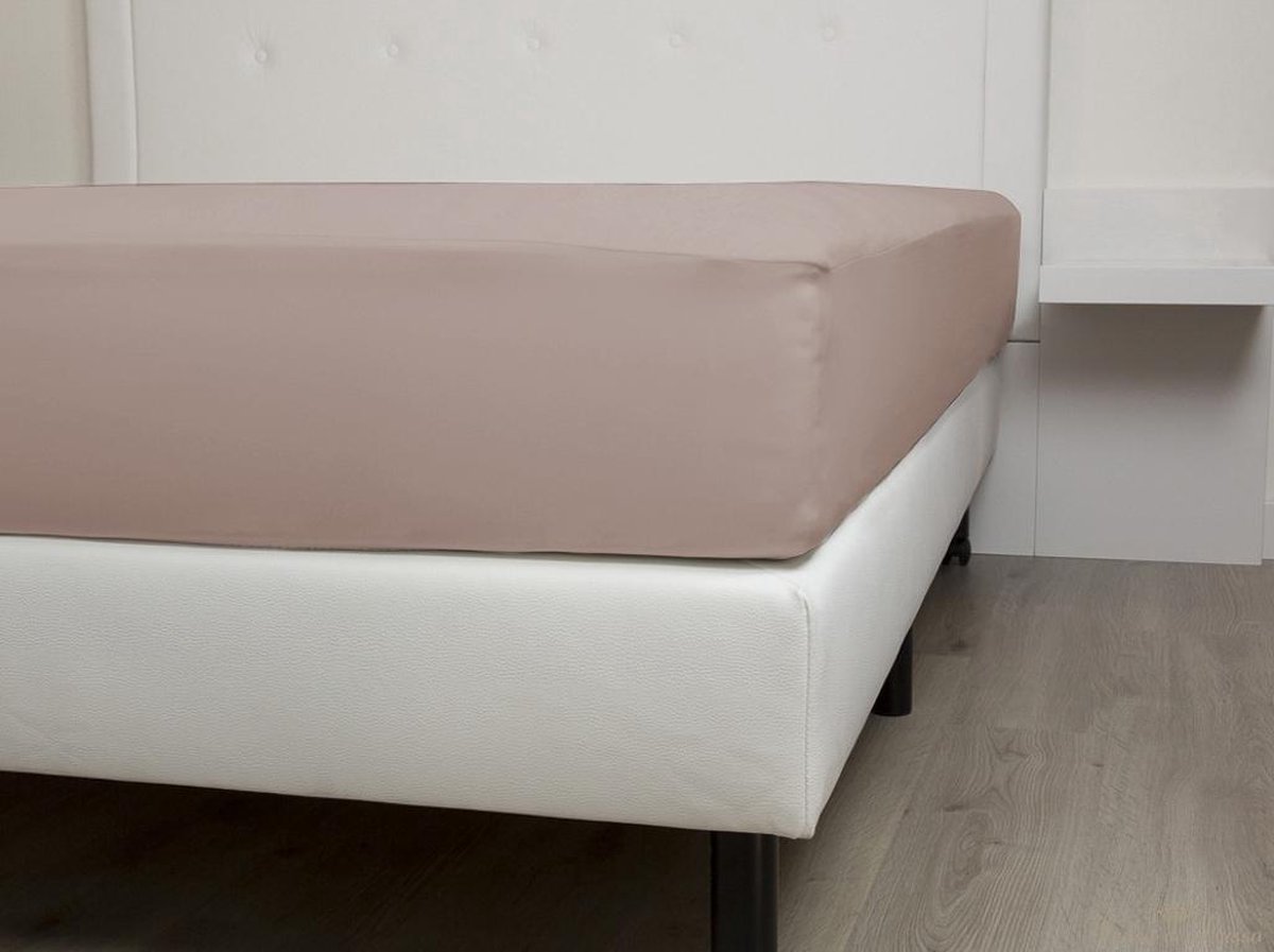 HnL Living - Hoeslaken - Katoensatijn - 90 x 200 cm - Roze