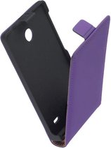 Lederen Paars Flip Case Cover Hoesje Nokia X