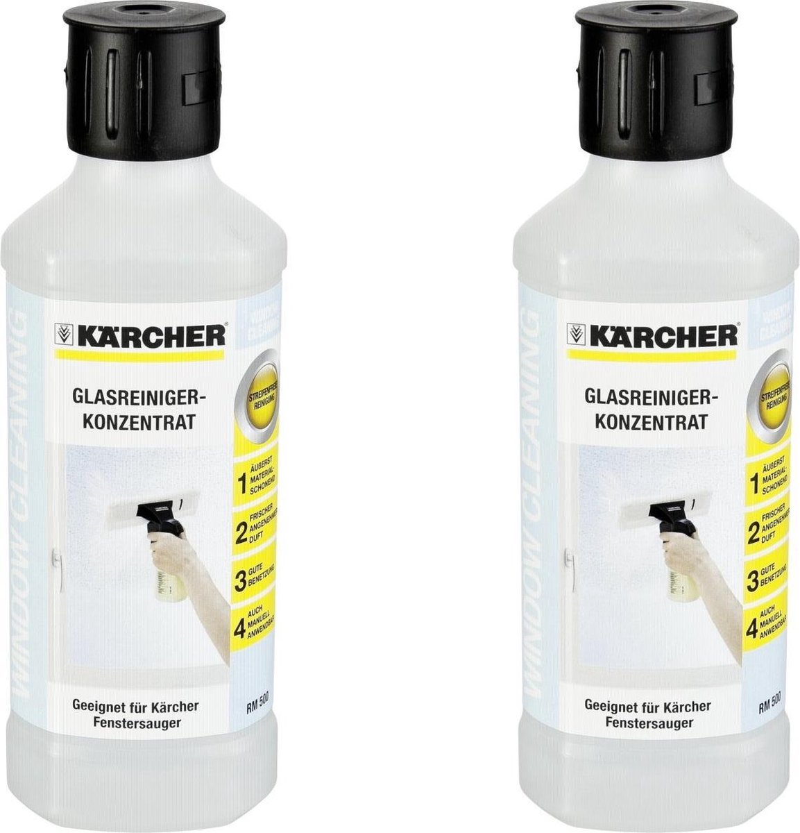 Karcher Ruitenreiniger concentraat 500 ml (1 deel/9 delen water) 2 x 500 ml  | bol.com