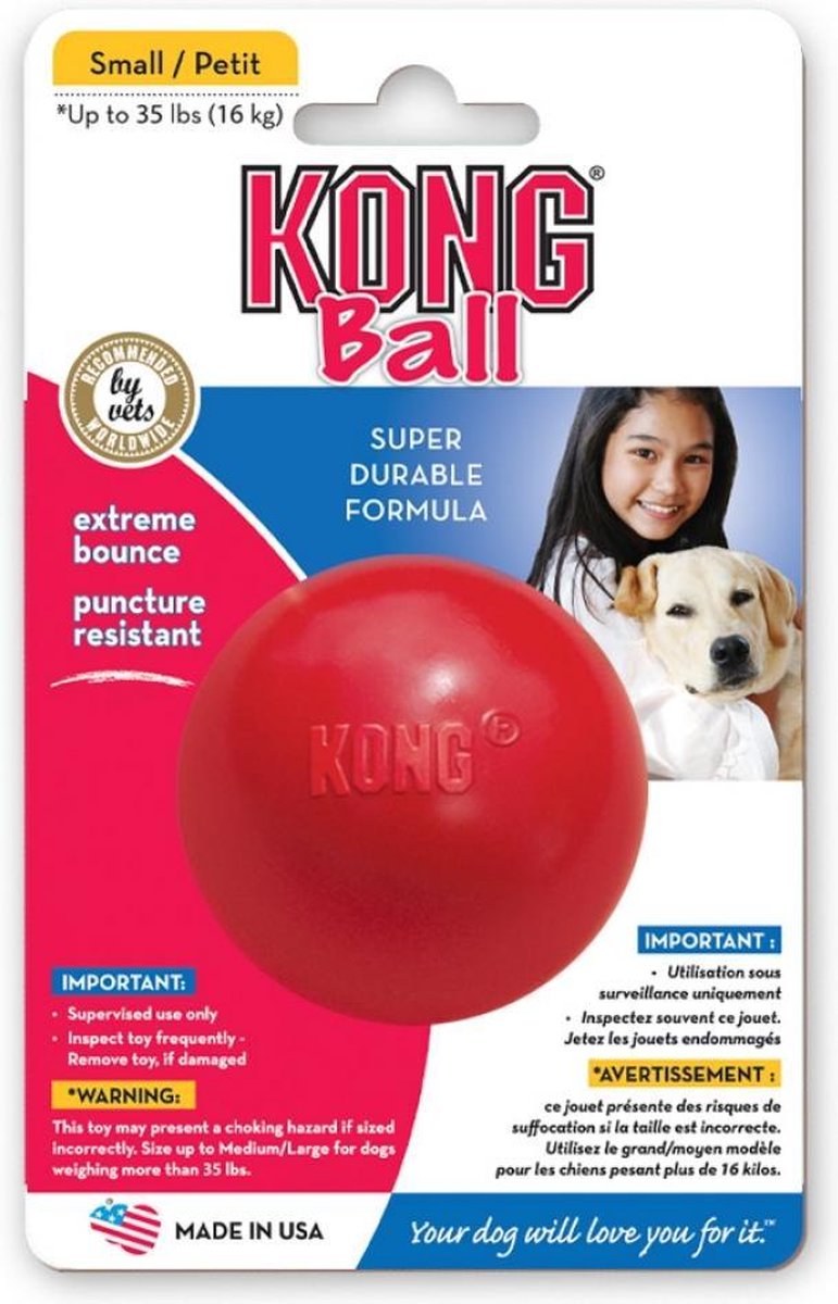 Kong Bal Medium - Bal - Diameter 8 cm - Rood