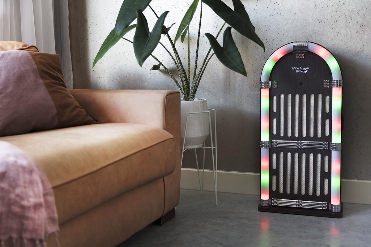 Retro Bluetooth Jukebox LED verlichting ingebouwde stereospeakers