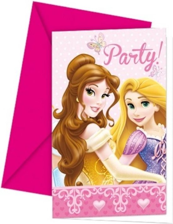 Disney Princess 6 uitnodigingen 6 stuks