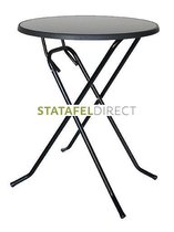 Statafeldirect statafel - biertafel - hangtafel  85 x 110cm -Oslo -zwart-grijs-inklapbaar