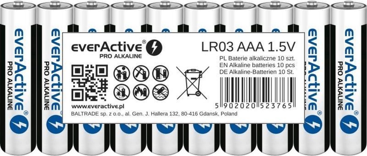 10 stuks LR03 AAA everActive Pro