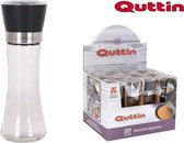 Quttin peper en zoutmolen set – 2 stuks – handmatig – glas – rvs – Ø 6,5 hoogte 18 cm