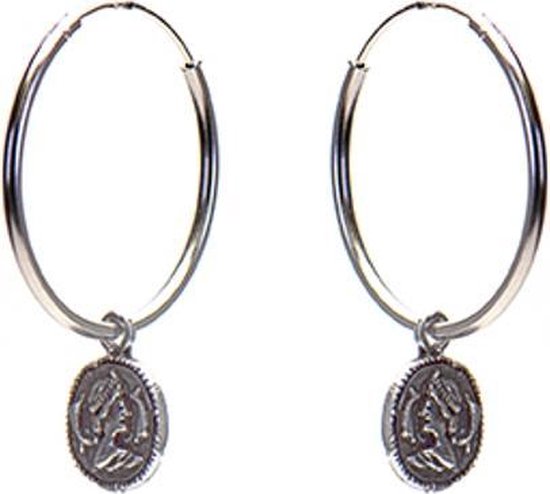 Karma 925 Sterling Zilveren Hoops Symbols Coin Oorknoppen M1967-25