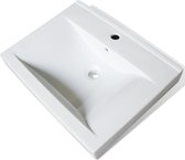 Évier de luxe rectangulaire en céramique avec trou pour robinet 60 x 46 cm (blanc)