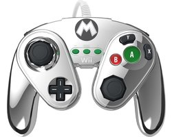 Nintendo Super Smash Bros - Gaming Controller - Mario Zilver - Nintendo Wii U + Nintendo Wii