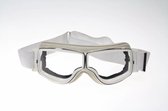 Aviator Goggle retro pilot T2 optical chrome wit leren motorbril