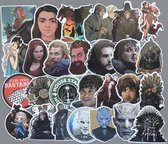 50 verschillende Game of Thrones stickers circa 6x7 cm voor laptop muur skateboard koffer etc