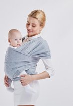 Ergonomische draagdoek lichtgrijs - "Baby mother loves you" - Biologisch katoen - zachte en rekbare stof - meerdere kleuren verkrijgbaar!
