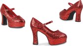 Schoenen Disco glitter - rood - maat 38