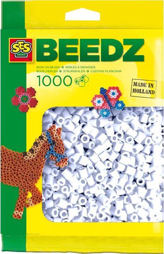 SES Beedz - Strijkkralen - Wit - 1000 stuks - PVC vrij