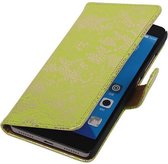 Lace Bookstyle Wallet Case Hoesjes Geschikt voor Huawei Honor 7 Groen