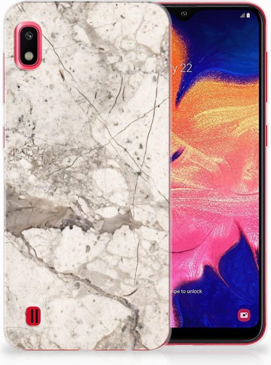 Samsung Galaxy A10 TPU Siliconen Hoesje Marmer Beige