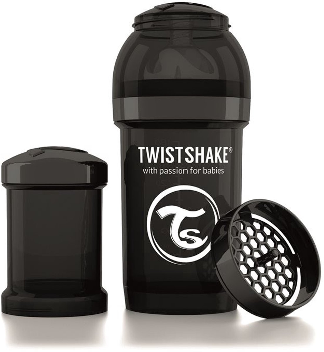 Drinkflesje Antikoliek 180 ml - Zwart | Twistshake