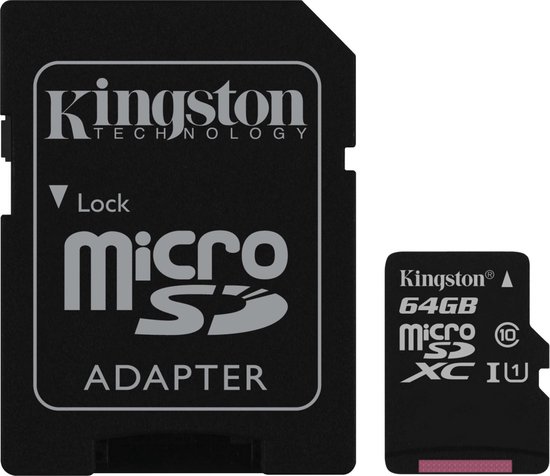 Geometrie Continu Onleesbaar Kingston Micro SD kaart 64 GB + SD Adapter | bol.com
