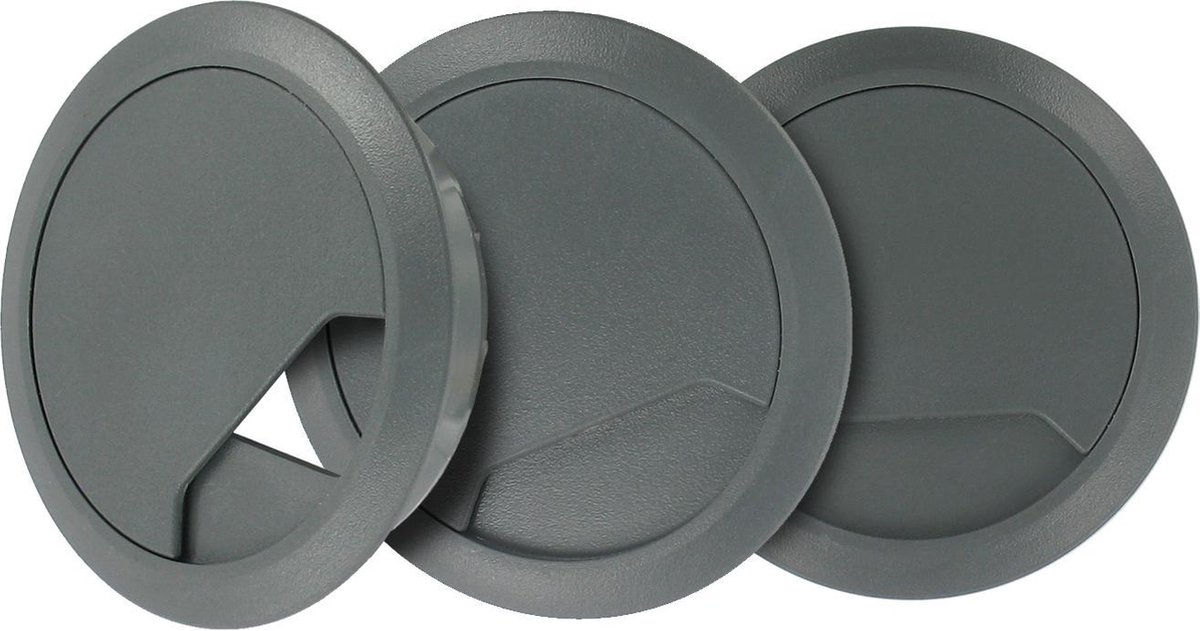 TQ4U Kabeldoorvoer - ABS Kunststof - Ø 60 mm - Verstelbaar - Grijs / Antraciet - 3 stuks