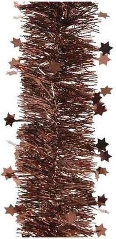 Mahonie bruine sterren kerstslinger 10 cm breed x 270 cm | bol.com