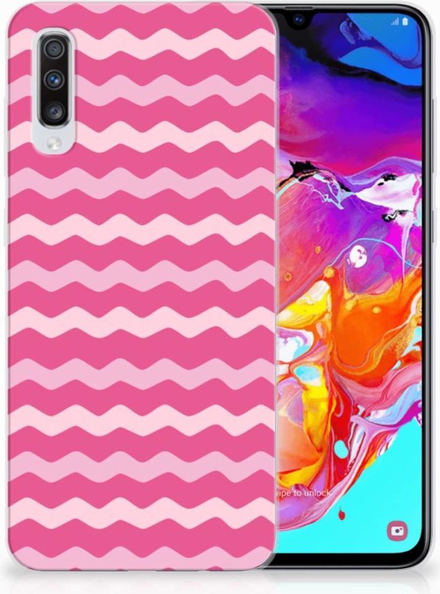 TPU Hoesje voor Samsung Galaxy A70 TPU bumper Waves Pink