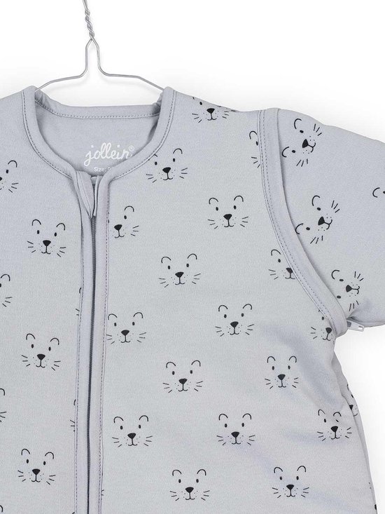 Jollein Little lion Padded Babyslaapzak met afritsbare mouw - 70cm grey