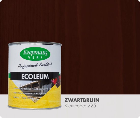 Ecoleum Semi-dekkend - 1 liter - Zwartbruin | bol.com