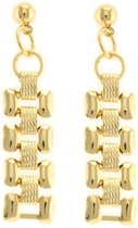 Behave® schakel oorbellen hangers  goud-kleur 4,5 cm