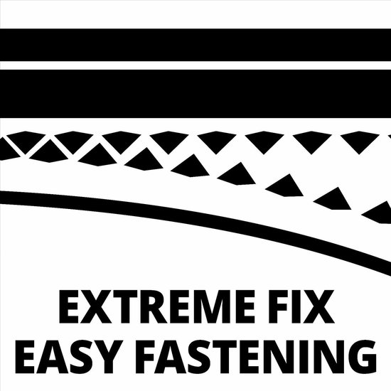 Zwart-wit logo met tekst: EXTREME FIX EASY FASTENING