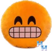 Emoji - Emoticon --Smiley - Knuffel -kussen -"grijnzen"