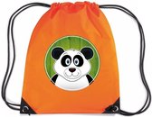 Panda rijgkoord rugtas / gymtas - oranje - 11 liter - voor kinderen
