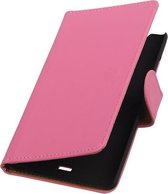Microsoft Lumia 540 Effen Booktype Wallet Cover Roze - Cover Case Hoes