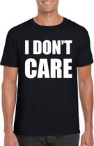 I dont care tekst t-shirt zwart heren XL