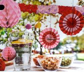 Paper Party Decor set Rood/Roze