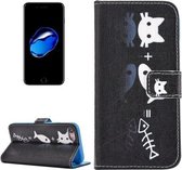 iPhone 7 (4.7 Inch) - Flip hoes, cover, case - PU leder - TPU - Kat en Vis