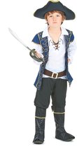 LUCIDA - Blauw en goudkleurig barok piraten kostuum voor jongens - S 110/122 (4-6 jaar)