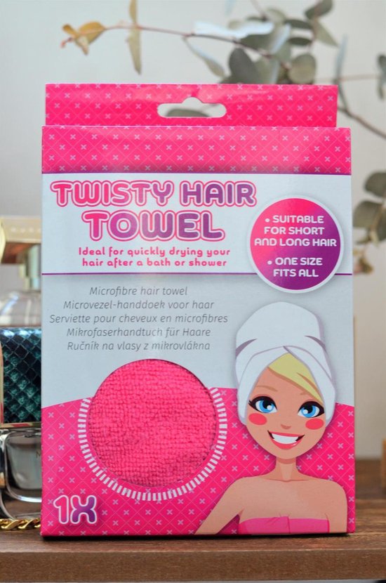 natuurlijk Naar behoren Gespierd Haarhanddoek - Microvezel - Sneldrogend - One size - Roze | bol.com