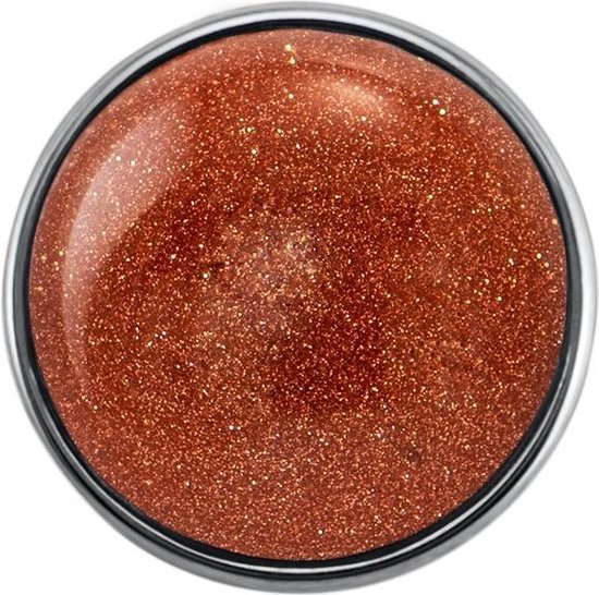 Quiges - Drukknoop Mini 12mm Glitter Roest Bruin - EBCMK165