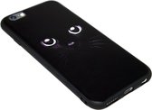 ADEL Siliconen Back Cover Hoesje Geschikt Voor iPhone 6/6S - Zwarte Kat